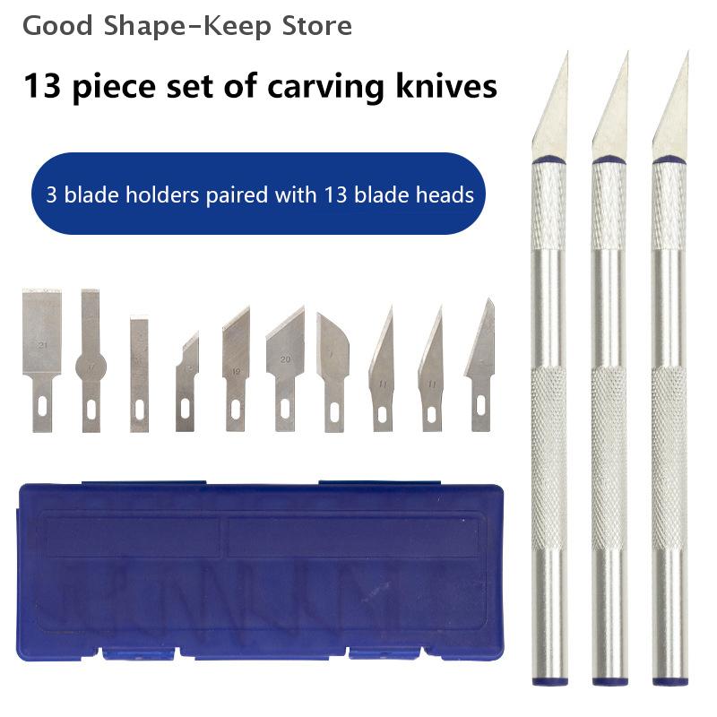 High Quality 13 Piece Metal Art Knife Set - Perfect for Paper Cutting, Craft Projects & Model Creation