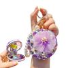 Women Folding Mirror Keychain Portable Make-up Mirror Pendant Rhinestones Faux Pearl Double-Sided Mirror Bag Charm for On The Go Touch-up