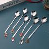 Christmas Stainless Steel Spoon and Fork Gift Set with Cute Pendant