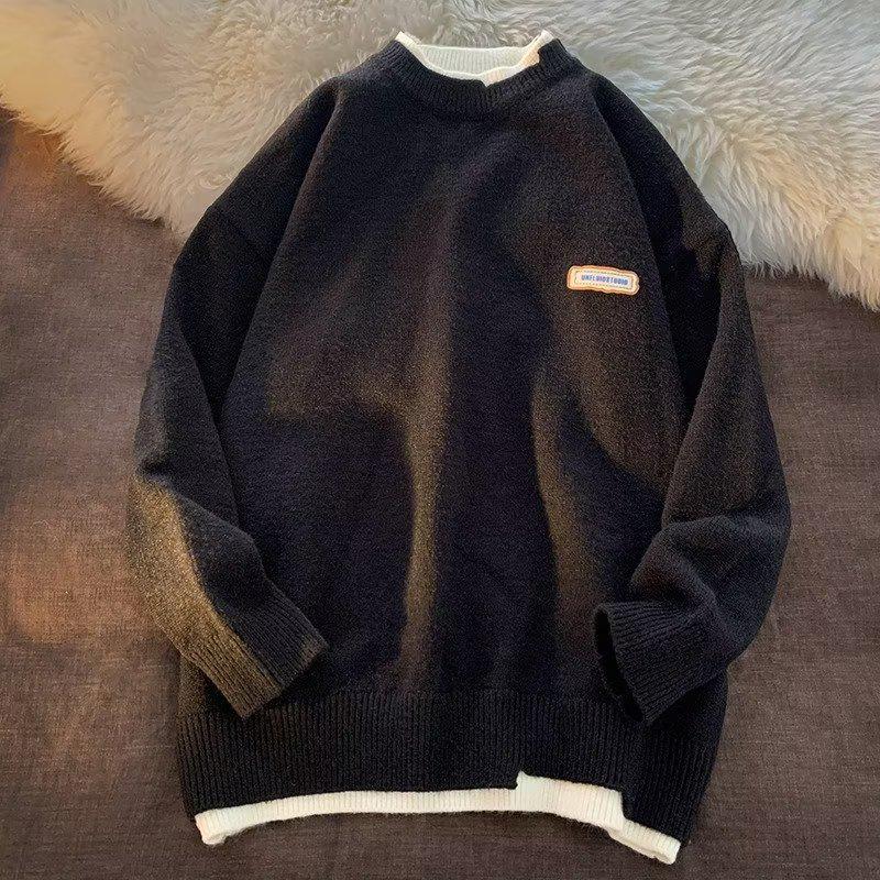 Men's Trendy Loose Knit Sweater - Korean and Japanese Winter Style