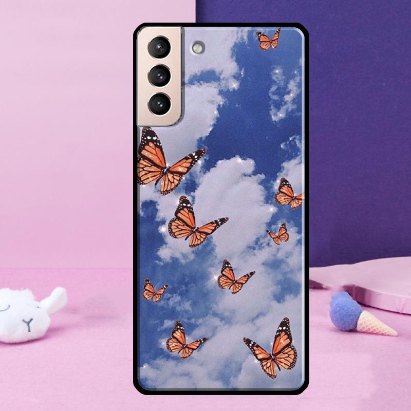 Butterfly Sky Phone Case For Samsung Galaxy S25 Ultra S24 S23 Ultra S9 S10 S20 S21 S22 Plus S24 FE Cover