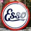 Vintage Esso Oil Retro Circular Metal Tin Sign Classic Gas Station Wall Decor Plaque Rustic Garage Man Cave Decorative Aluminu