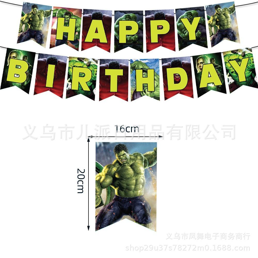 Hulk The Hulk Birthday Party Decoration Cupboard Flag Balloon Cake Flag Tablecloth Set
