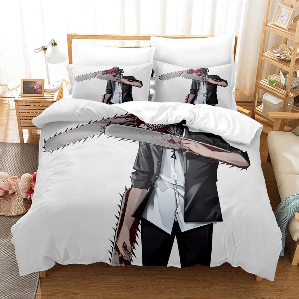 Anime Chainsaw Man Mitaka Asa Bedding Set Boys Girls Twin Queen Size Duvet Cover Pillowcase Bed Kids Adult