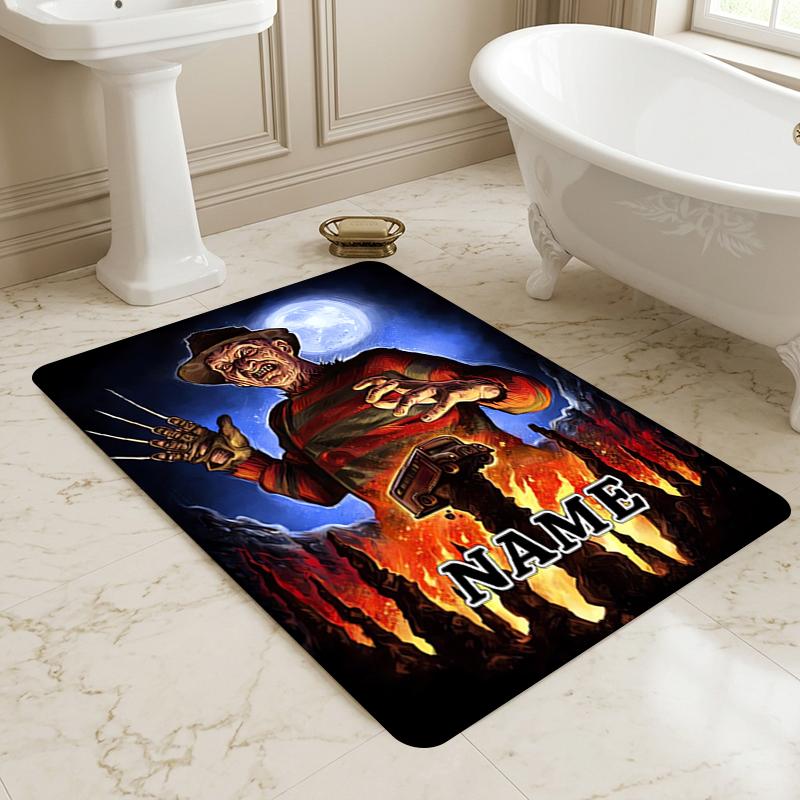 Custom Name Nightmare Icon Living Room Non-Slip Area Rug Soft Carpet for Bedroom Kids Playroom Sofa Office Home Decor Doormat