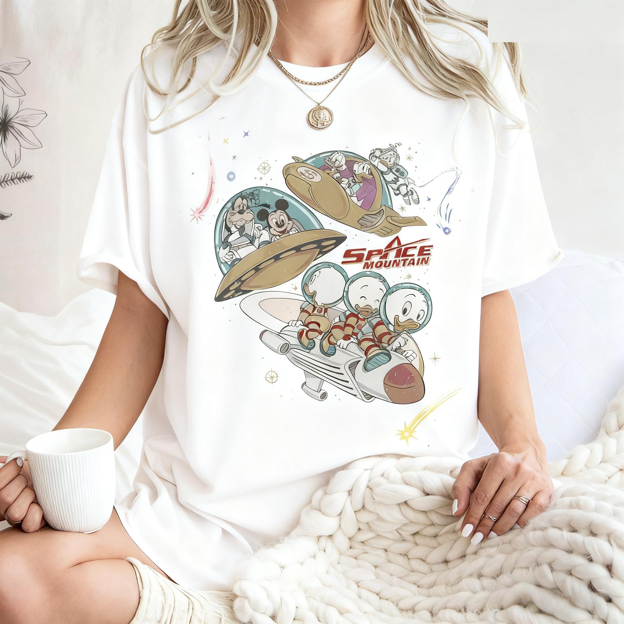 Vintage Trendy Casual Space Mountain TShirt Mickey and Friends Space Theme TShirt Astronaut TShirt and S