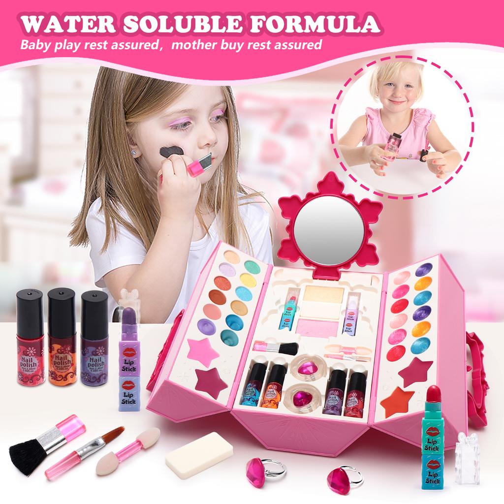Children'S Water-Soluble Makeup Set Safe, Non-Toxic, Washable, Rich Eye Shadow, Lip Gloss, Family Toy