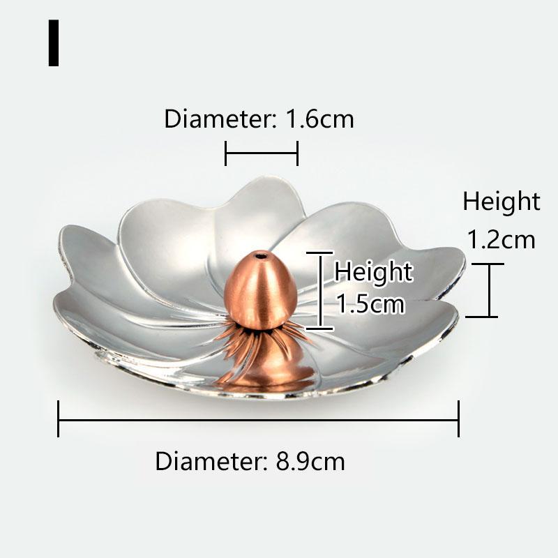 1PC Alloy Stick Holder Incense Burner Retro Lotus Plate Home Decoration Line Incense Ash Catcher