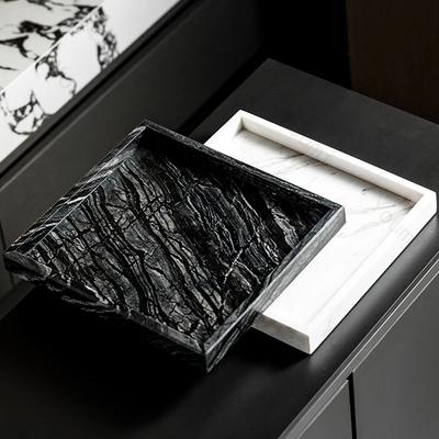 Nordic Marble Tray High End Modern Decor Bathroom Desktop Organization Trays Decorative Home Jewelry Storage Service Tray