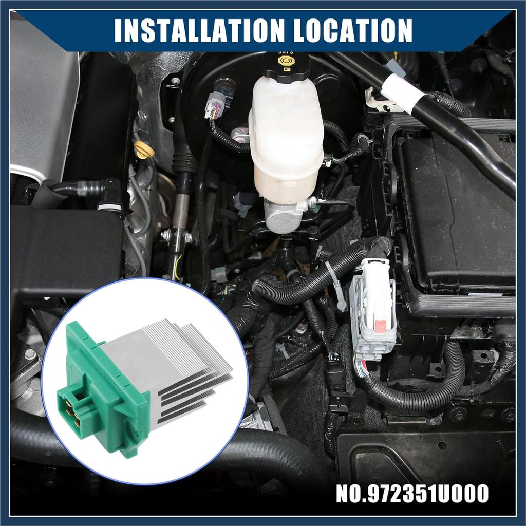 No.972351U000 HVAC Blower Motor Resistor W/AUTO for Kia Soul 2010-2017 for Hyundai Sonata 2011-2017 / Inner/Durable Metal / 1 Pcs/Silver Tone Stylish
