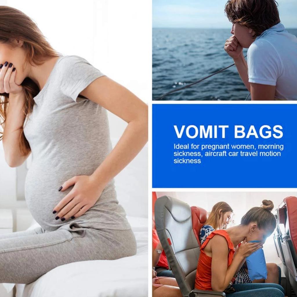 10/50 Pcs Sick Bags 1000ml Emesis Bags Car Sickness Bag Portable Vomit Bags Travel Nausea Bags with Snap Barf Bags for Kids Car