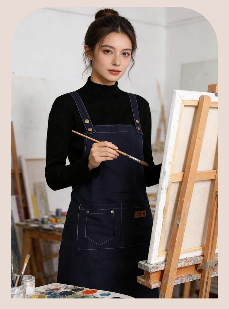 Custom Unisex Waterproof Canvas Waist Apron - Simple, Fashionable Workwear for Catering