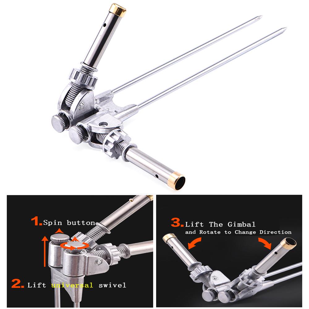 Suport Pliabil pentru Lansete de Pescuit, Raft, Stativ pentru Lansete, Suport, Reglabil, Flexibil, din Oțel Inoxidabil, Suport pentru Două Lansete, Echipament pentru Scaun, Instrument