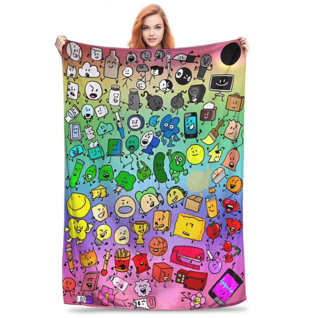 Inanimate Insanity Cartoon Blanket All Characters Plush Vintage Soft Throw Blanket Chair Covering Sofa All Season Bedroom