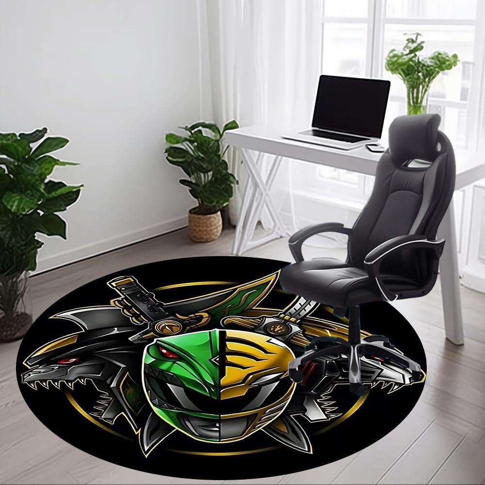 1PC Power Rangers Office Round Rug, Non-slip, Soft and Durable Office Rug for Interior Decoration, Perfect for Office Yy250915028