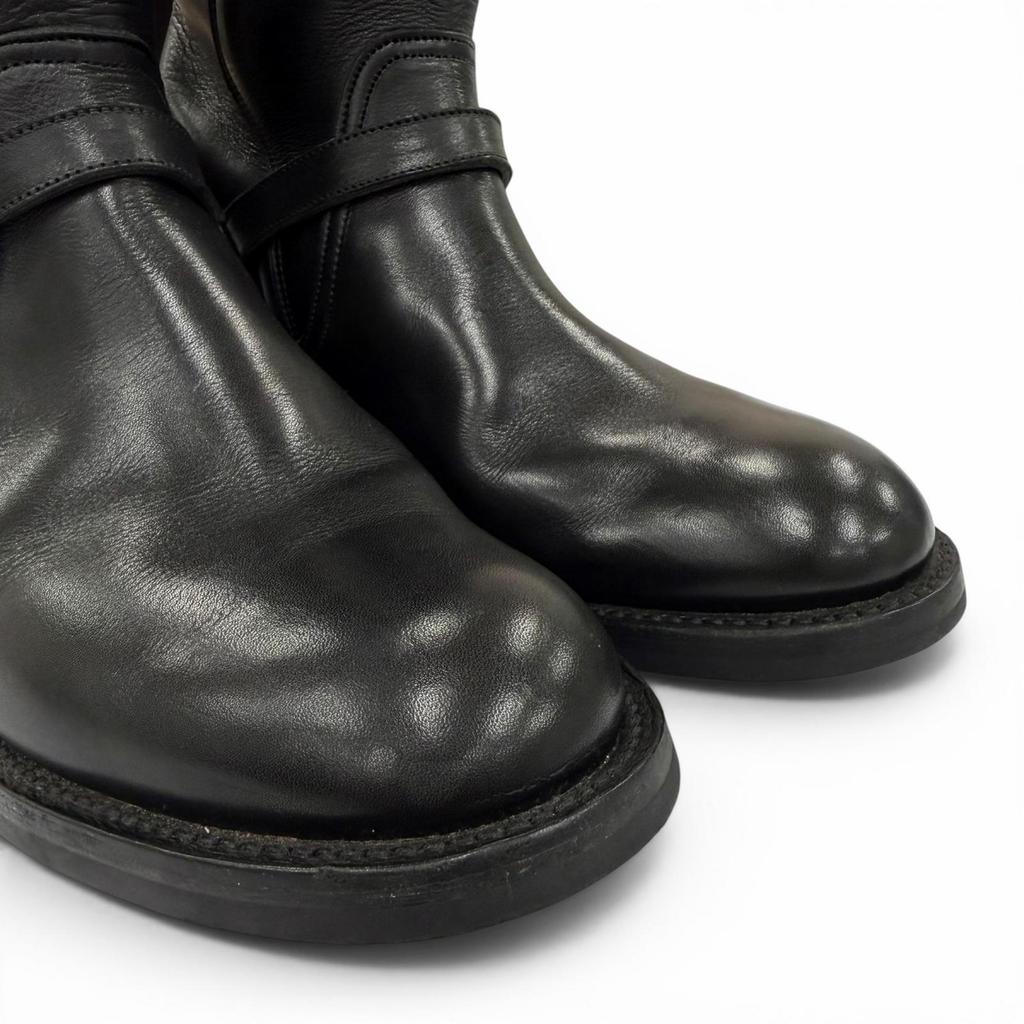 Very Good Tricker's short boots Engineer motorcycle boots black leather L7220 Used