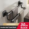 Towel Holder Self-adhesive Double Layer Bathroom Towel Rack No Drilling Towel Bar Kitchen Storage Rack Bathroom Organizer
