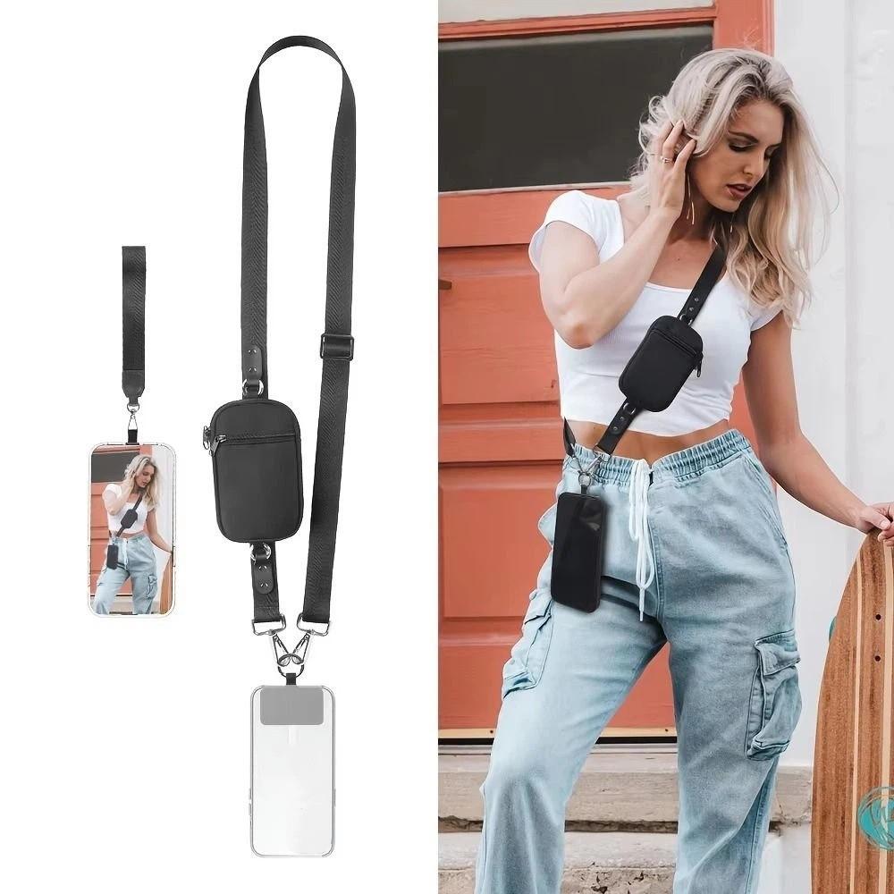 Adjustable Crossbody Phone Bag Detachable Women's Keychain Wallet Unique Mini Coin Purse ID Holder