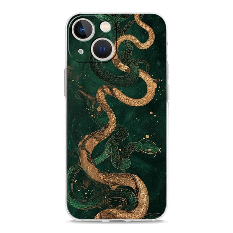 Phone Case For iPhone 17 Air Cases iPhone 16 15 12 13 14 Pro Max SE 7 8 Plus iPhone11 Clear Soft Cover Blossom Pink Snake