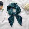 British Style Small Square Scarf Silk Scarf Literary And Artistic Fan Scarf Plaid Versatile Imitation Velvet Headscarf Season Scarf Women