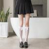 Japanese Lolita Socks Bow Knee-Length White Mid-Tube Stockings Female Cute Loli Soft Girl Calf Socks Love