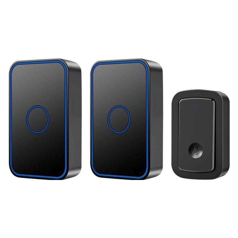 Smart Wireless Doorbell with Dual Receivers—Long-Range, Waterproof, Remote Control Doorbell & Call Button for Home чёрный