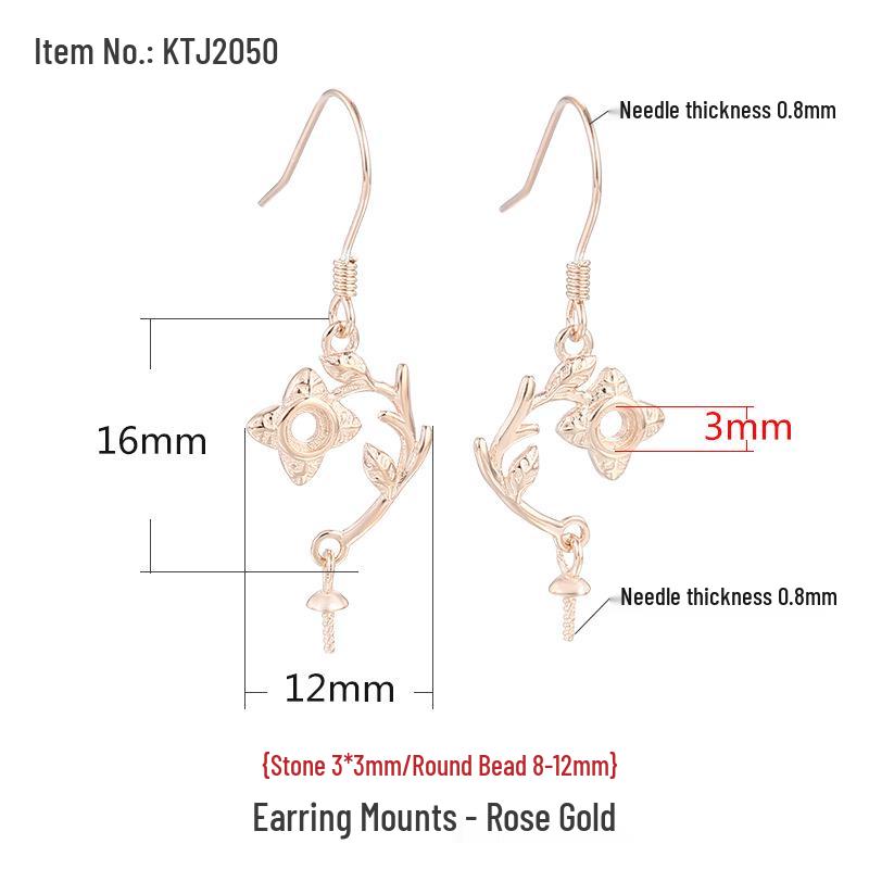 

S925 Sterling Silver Vintage Court Style Round Bead Dangle Earring Hook for DIY Jewelry Making 925 Silver