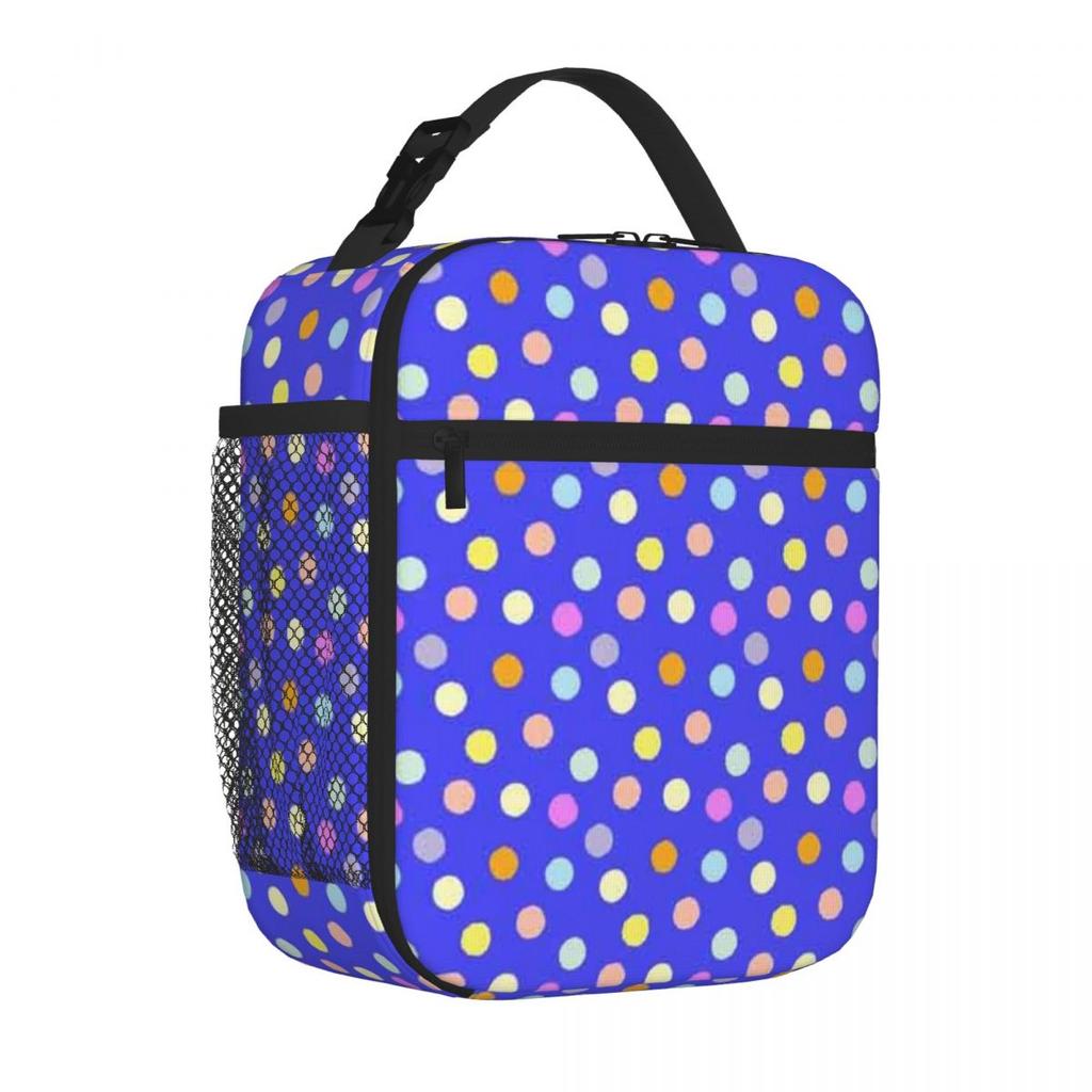 Bestselling A Blue Colorful Polka Dot Design Plaid Cooler Tote Office Lunch Insulated Lunch Pouch