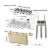 OVSAL 10.5mm Electric Guitar Bridge Stratocaster 6-String Pearl Nickel Stainless Steel Saddle Brass Block 2-Point Tremolo Replacement Part