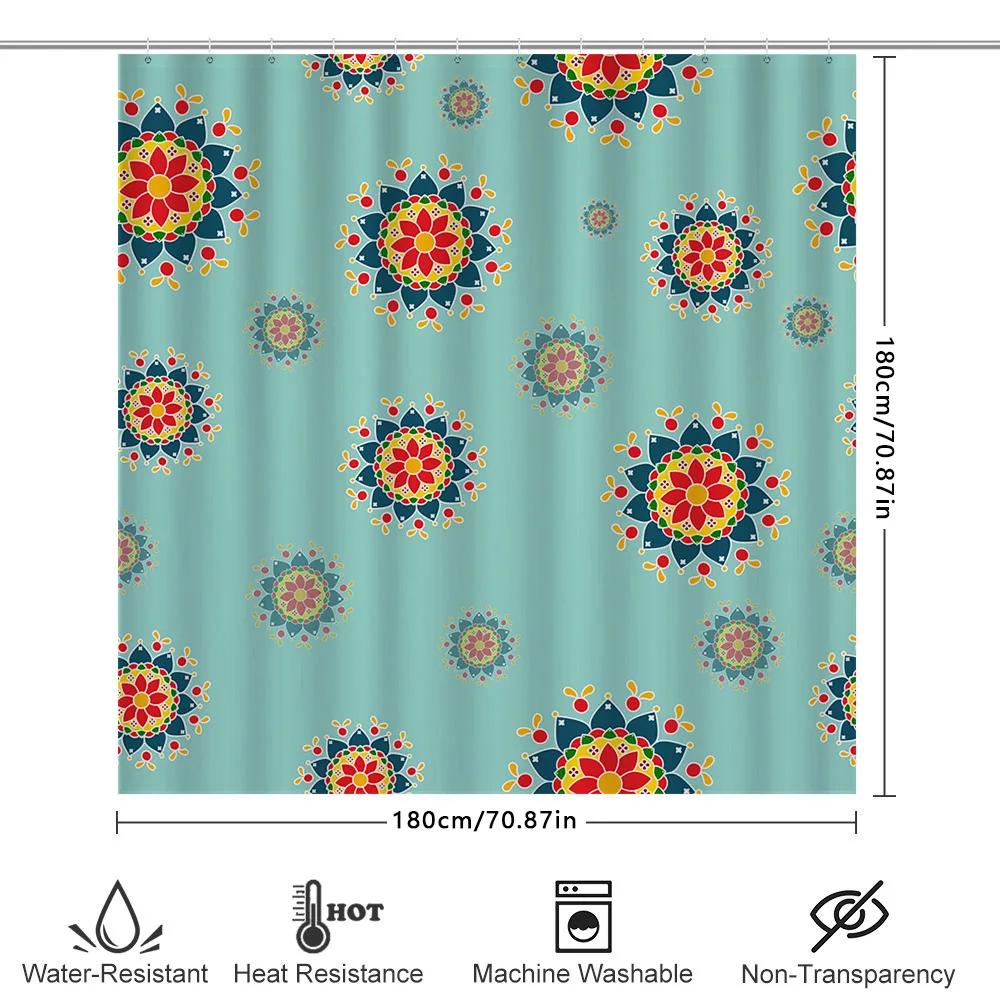 Colorful Mandala Shower Curtain Decorative Home Waterproof Fabric Bathroom Modern Bathroom Decor