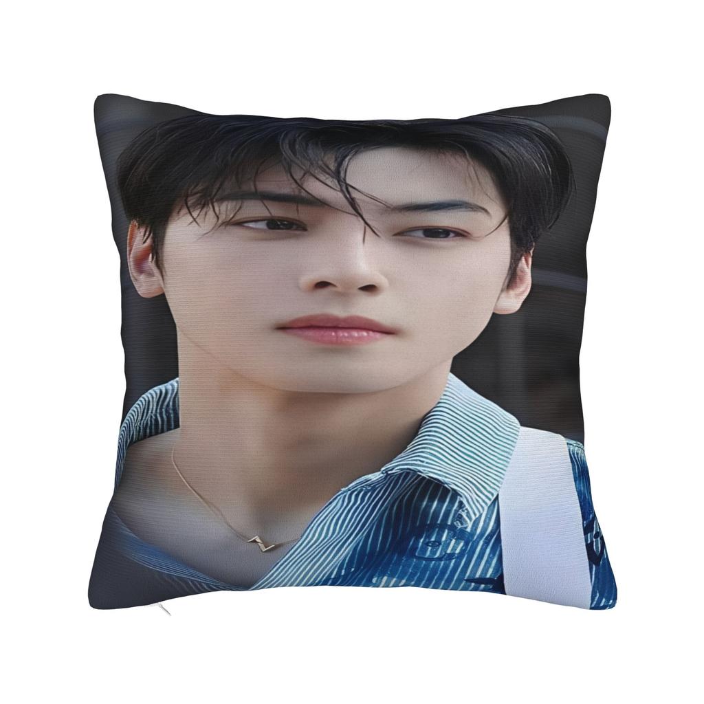 CHA EUN WOO Kpop ASTRO Idol Pillowcases Product Printing Cushion Cover  Throw Pillow Cover Bed Decorations Square Multiple Sizes