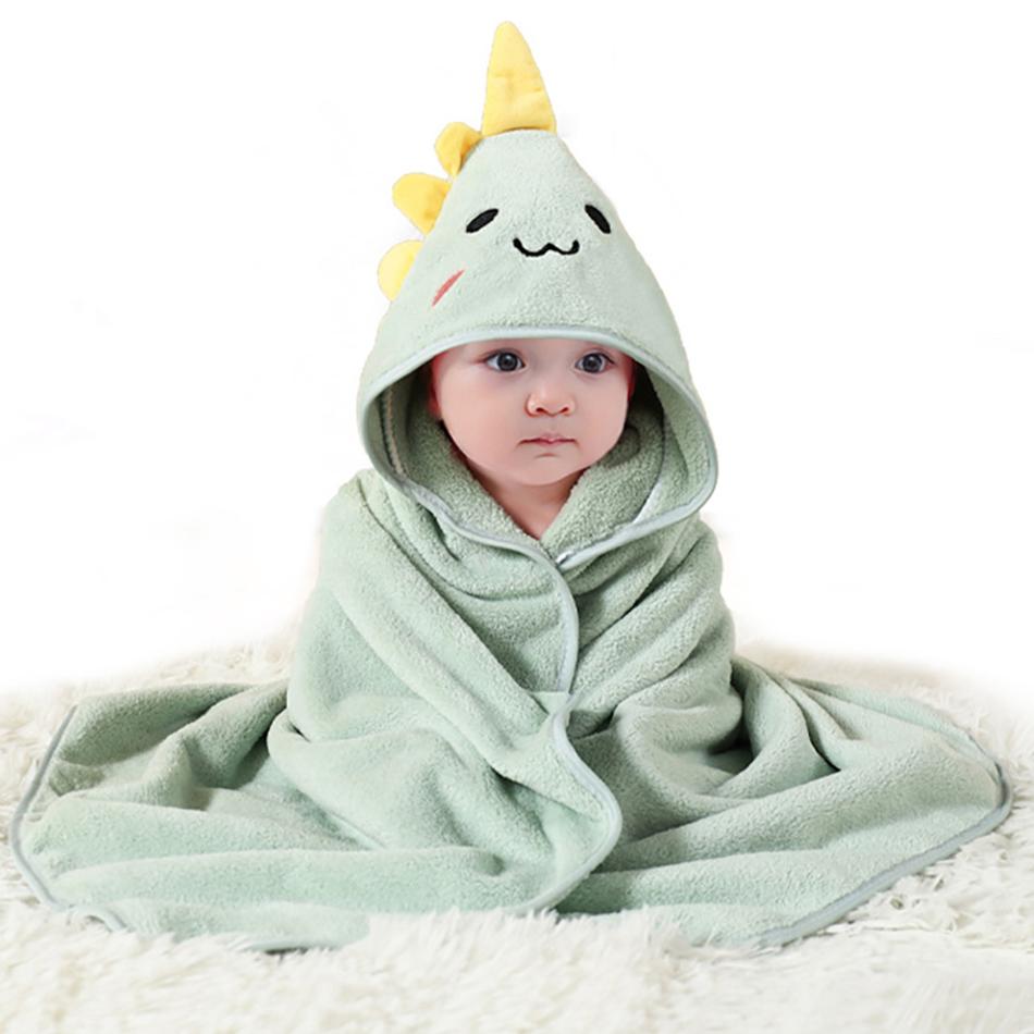 Baby Cover Boy Girl Dino Animal Hooded Cold Blankets Baby Crib Kit Accessories Infant Kids Swaddling Bath Velvet Quick-Dry Towel