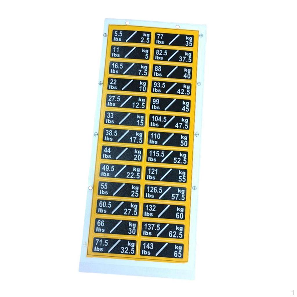 Nálepky s označením závaží pro posilovací stroje