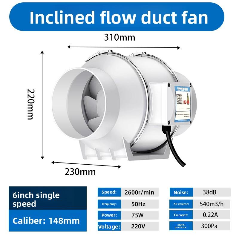 Egzoz Fanı Ev Sessiz Inline Kanal Fanı Banyo Egzoz Fanı Havalandırma Ekipmanı Mutfak Banyo Duvara Monte Hava Arıtma Ve