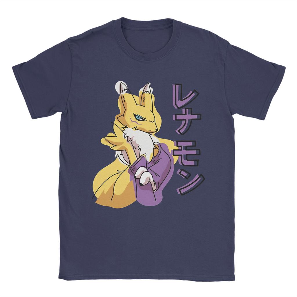 Renamon Side Profile T Shirts Unisexs Cotton Humor Tshirt Crew Neck Tee Shirt Short Sleeve Clothes Original