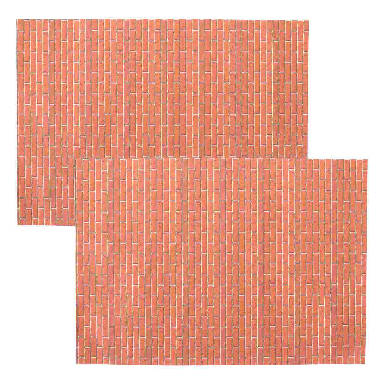 

2 листа 1:12 Мини-обои для кукольного домика Наклейка Красный Кирпич Декор Отклей и Наклей Обои Гостиная Спальня Кабинет 29.80X21.00X0.20CM красный