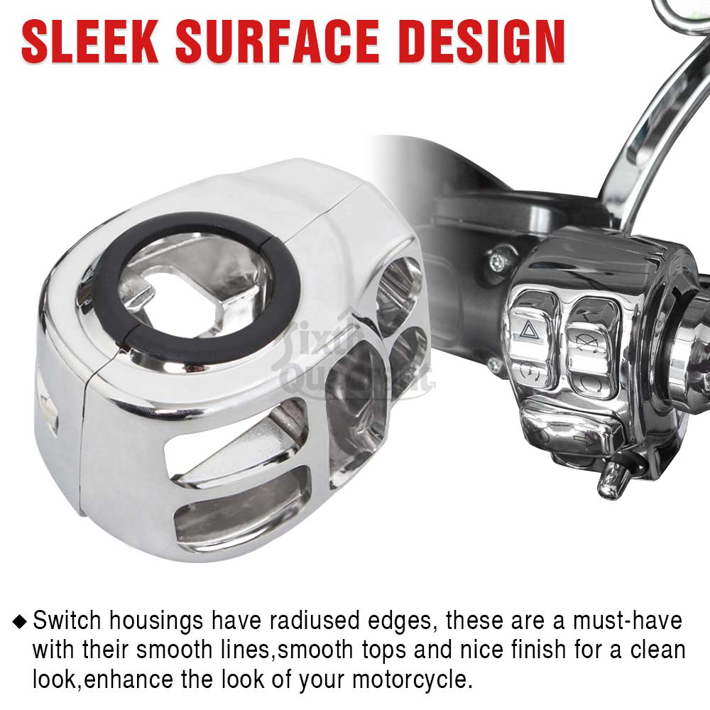 Motorcycle Part  Left&Right Chrome Handlebar Control Switch Housings Fit For Harley Touring Road Glide 3 FLTRT 2023 2024-Later