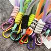10PCS Luxury Braided Lanyard Fluorescent keychain Lanyard for keys Universal ornaments for bags rope pendant phone charm