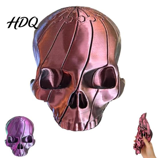 Relaxation Desk Toy 3D Printed Twisting Skull Stress Relief Spiral Gothic Pocket-sized Reliever Articulated Rotating Fidget Spinner Party Favors Hand