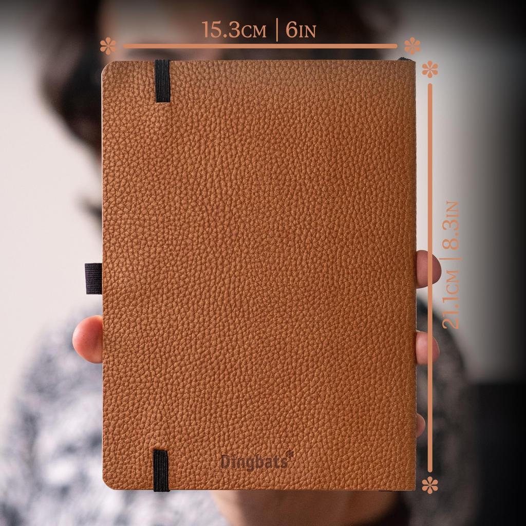 A5 Dotted Journal Notebook Softcover PU Leather Ideal for and Business with Elastic Pen and Bookmark Dingbats - - - Work, Travel, - Pocket, Closure,
