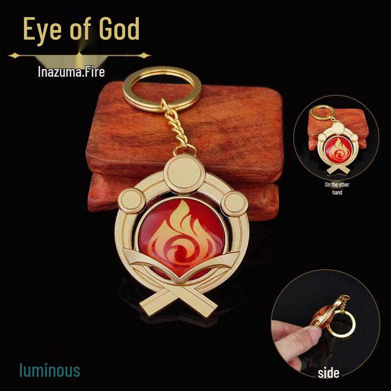 YS Dual-Sided Luminous God's Eye Glass Pendant Keychain