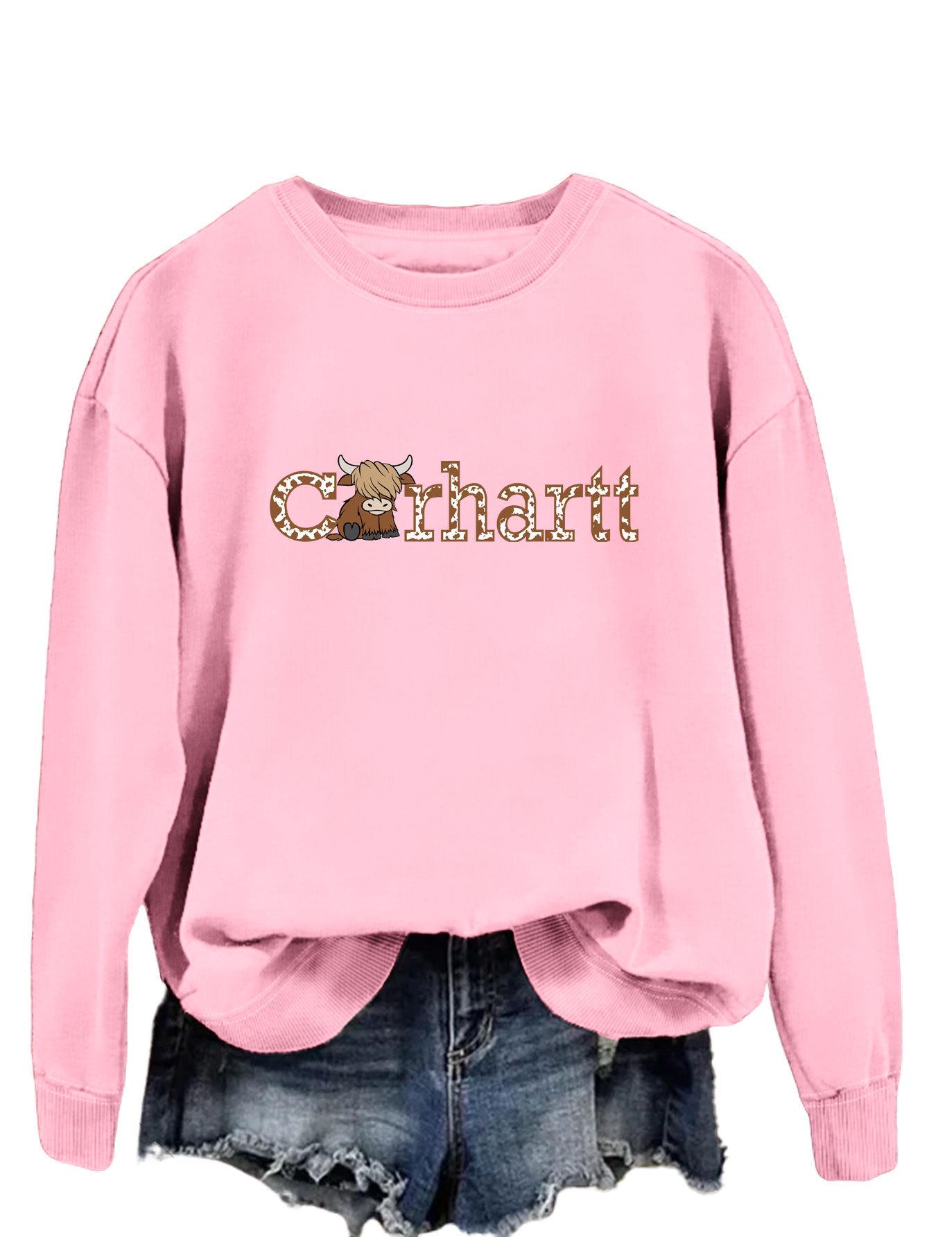 

Свитшот с коровьим принтом Carhartt - Повседневный женский топ с длинным рукавом L