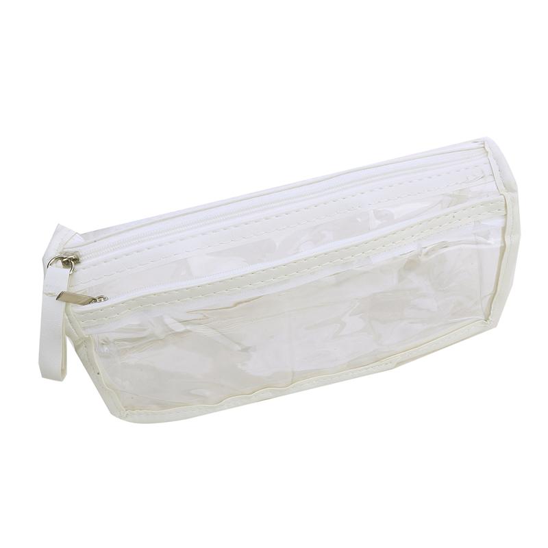 Transparent Double Tier Pencil Case Large Capacity Pen Bag School Study Stationery Office Supplies