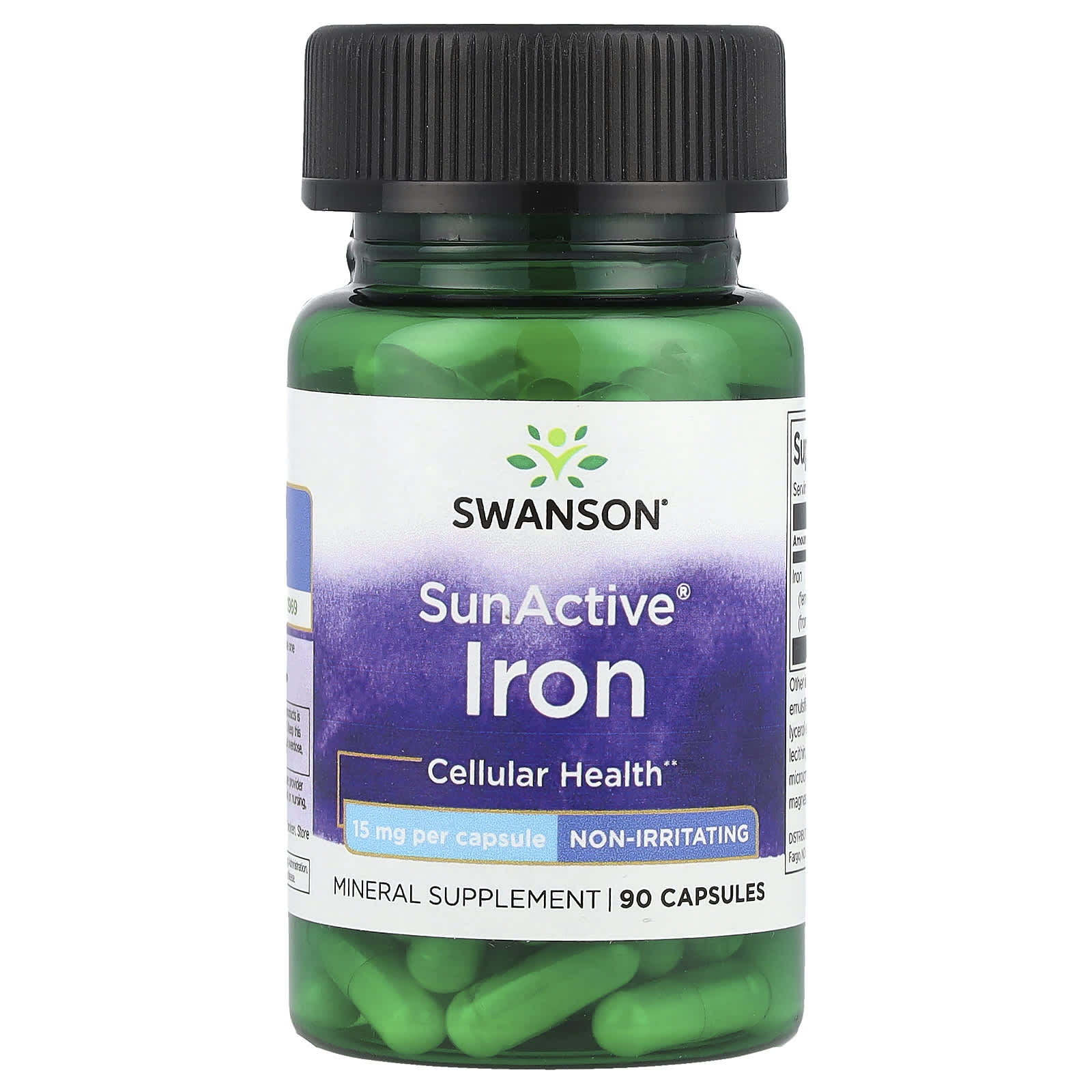 

Swanson, SunActive®, Залізо, 15 мг, 90 капсул