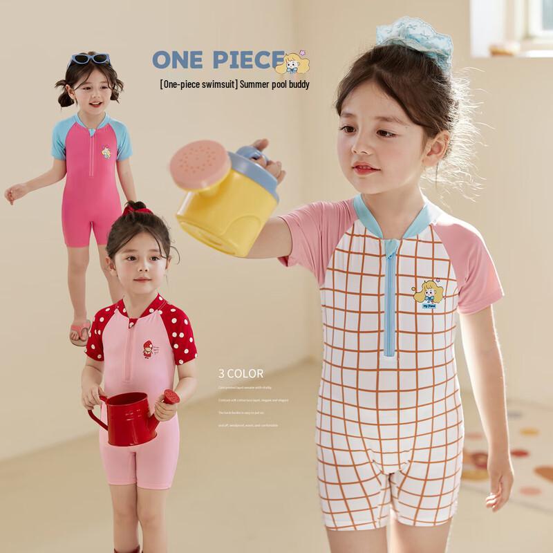 LUSON Baby Girls  Short Sleeve One-Piece Swimsuit 80