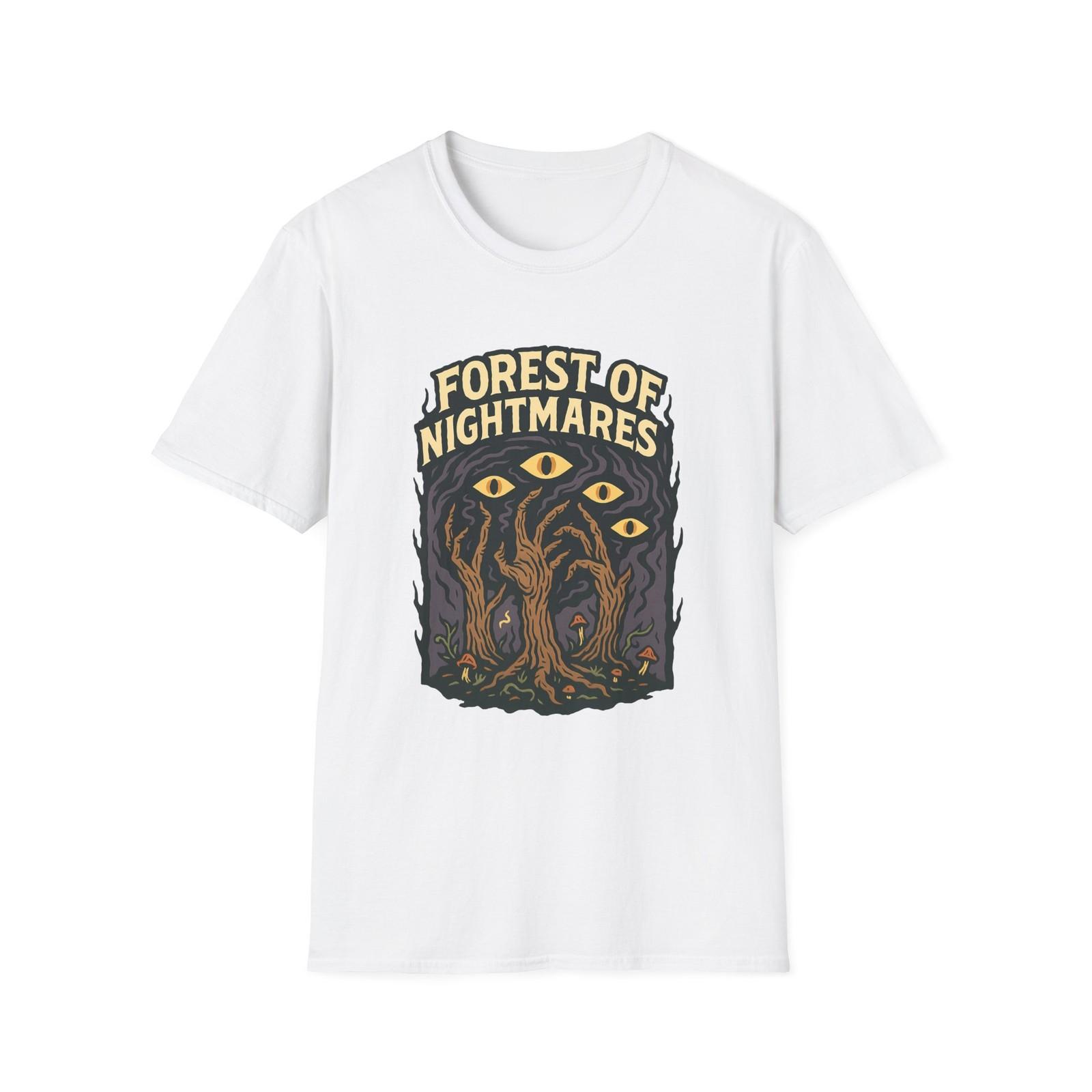 Unisex Softstyle T-Shirt Mens Womens Tees Top surreal forest hand trees glowing eyes dark fantasy 2XL