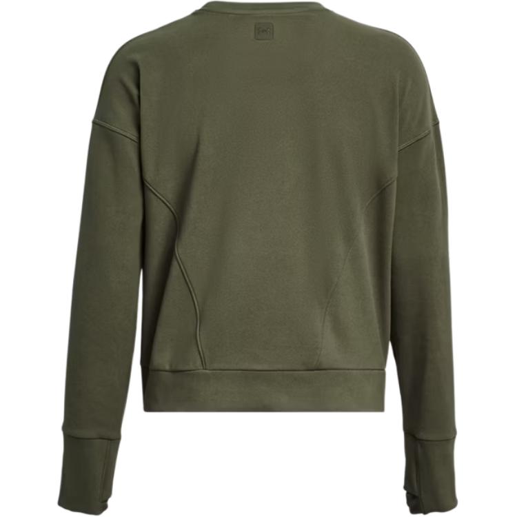 Under Armour Meridian Cold Weather Solid Color Crew Neck Sports Sweatshirt Women Sweatshirt Green 1379880-390