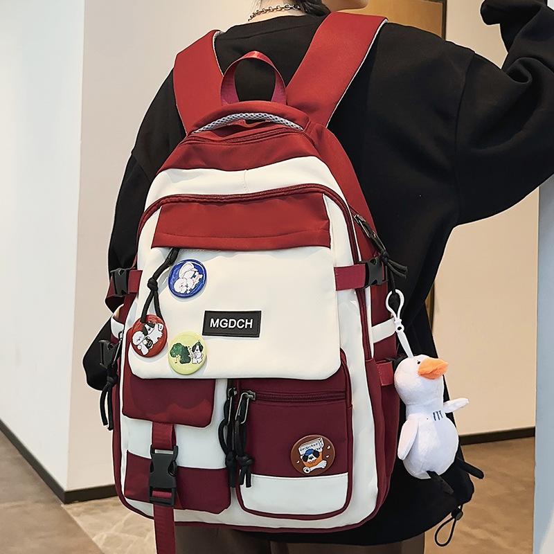 

Schoolbags College Student Girl Burgundy Boy High School Student Backpack Junior High School Student Elementary School Student