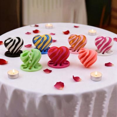 Yousheng 3D Printed Love Heart Ornament Mini Spiral Heart Shape Sculpture Figurine Spiral Heart Fidget Toy Valentine's Day Decoration Gift