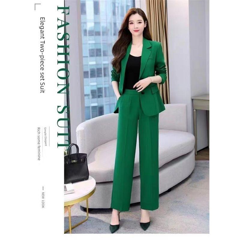 

2025 Весна и Осень Новое поступление Женские костюмы больших размеров Костюм больших размеров Женский костюм, визуально стройнящий, Верхняя одежда Повседневные свободные брюки Комплект из двух предметов Black Base Shirt Single Piece M